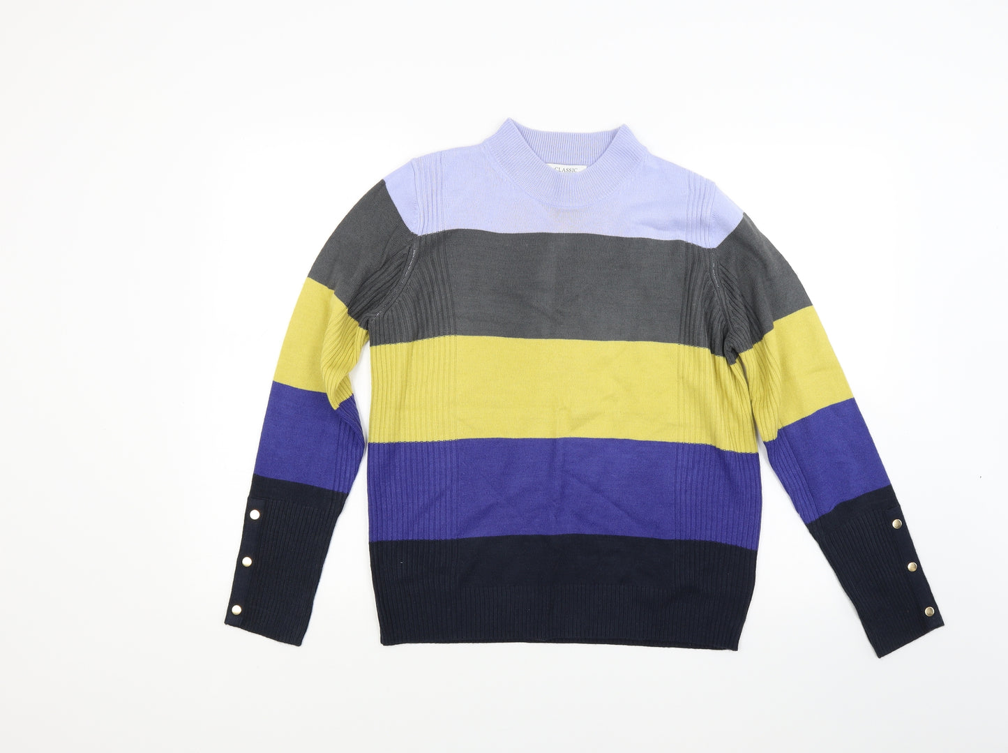 Marks and Spencer Womens Multicoloured Striped Knit Pullover Jumper Size 12