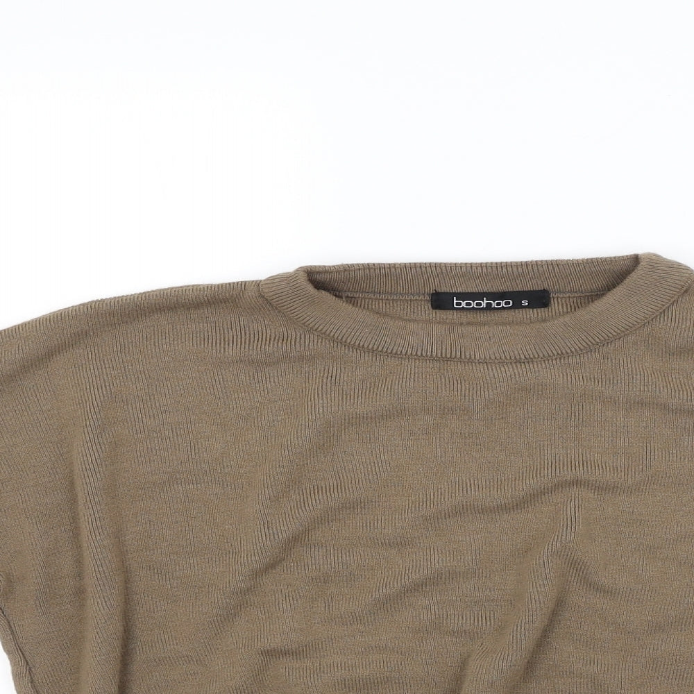 Boohoo Womens Brown  Knit Pullover Jumper Size S