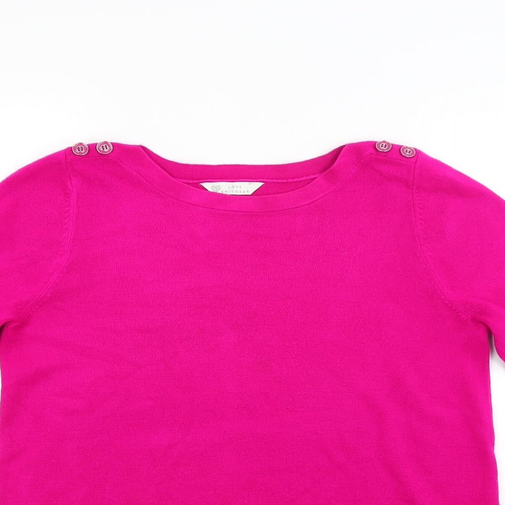 BHS Womens Pink  Knit Pullover Jumper Size 14