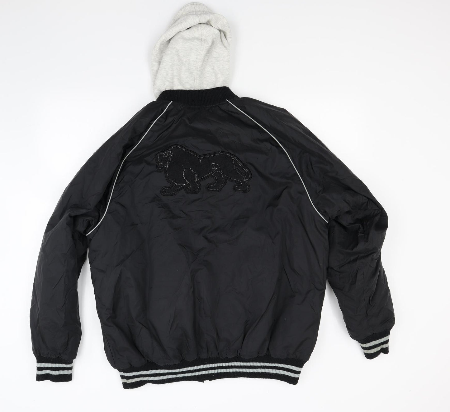 Lonsdale Mens Black  Canvas Bomber Jacket Coat Size L