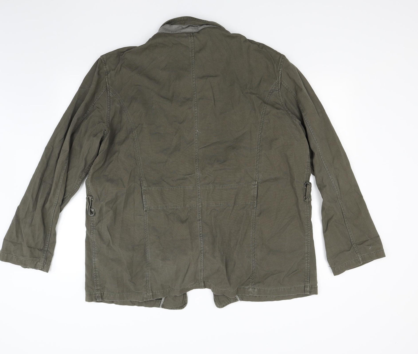 Fasion Union Mens Green  Denim Military Jacket Coat Size XL