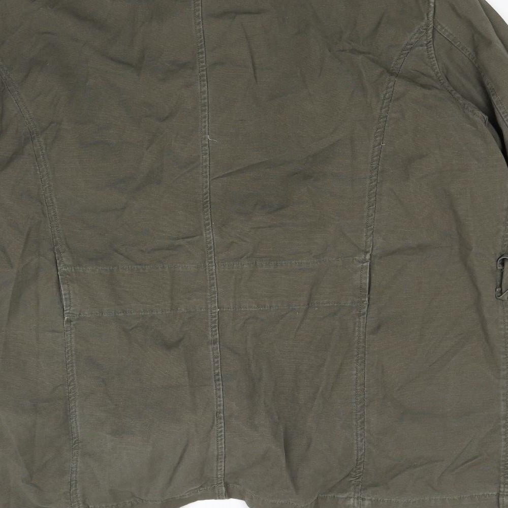 Fasion Union Mens Green  Denim Military Jacket Coat Size XL