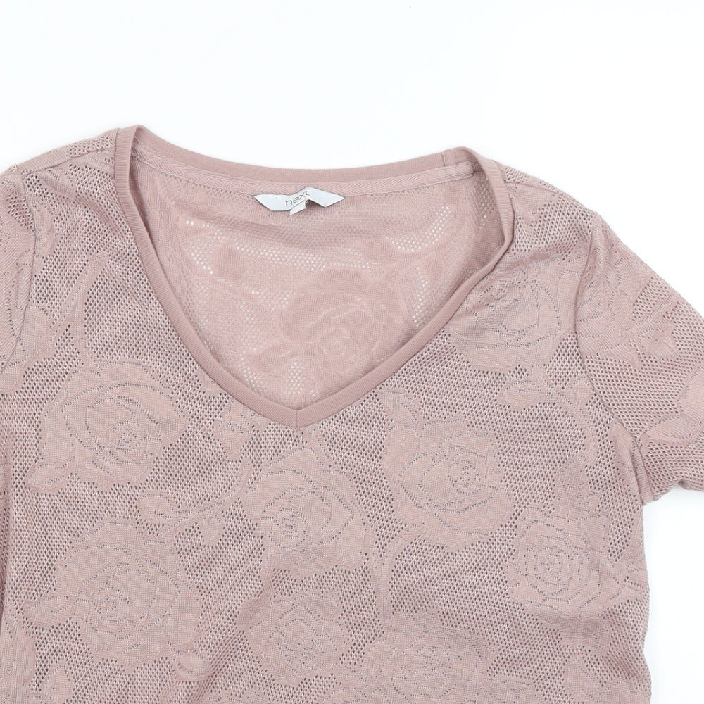 NEXT Womens Brown Floral  Basic T-Shirt Size 6