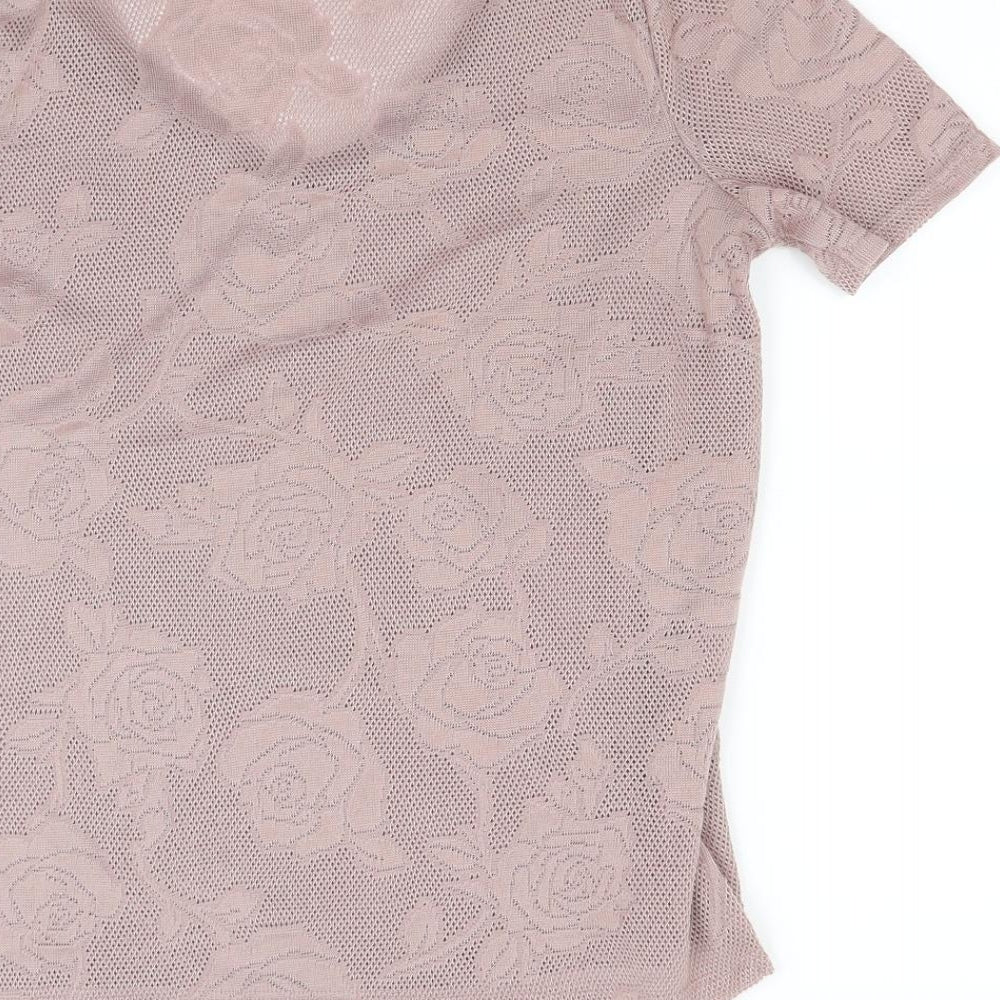 NEXT Womens Brown Floral  Basic T-Shirt Size 6