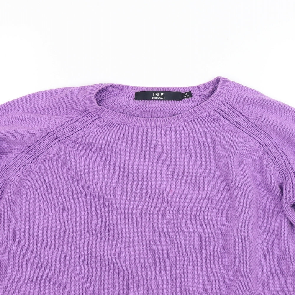 isle Womens Purple  Knit Pullover Jumper Size M