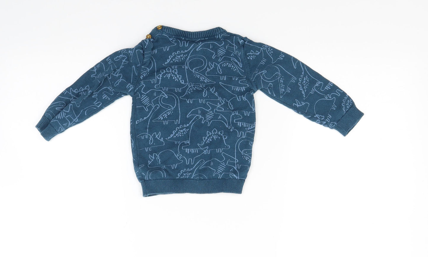 TU Boys Blue  Knit Pullover Jumper Size 9-12 Months  - DInosaur