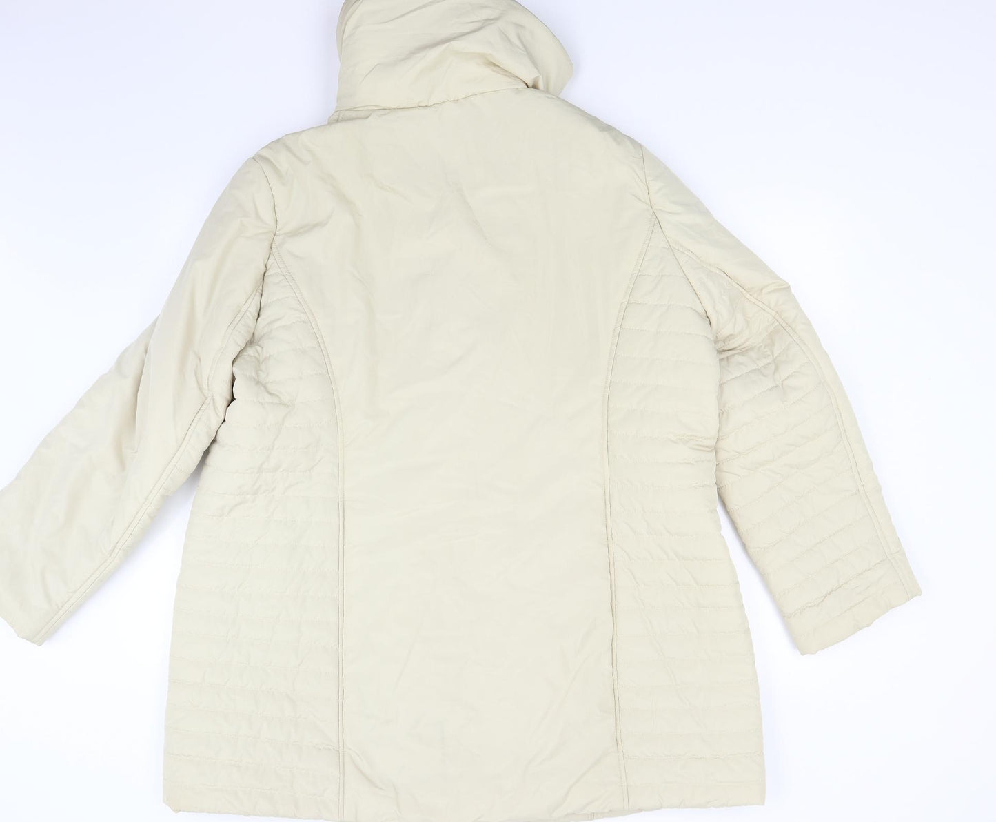 ELVI Womens Beige   Overcoat Coat Size L