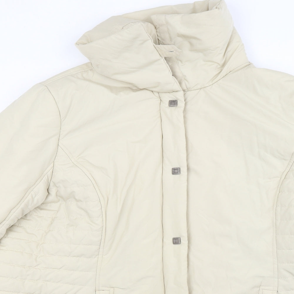 ELVI Womens Beige   Overcoat Coat Size L