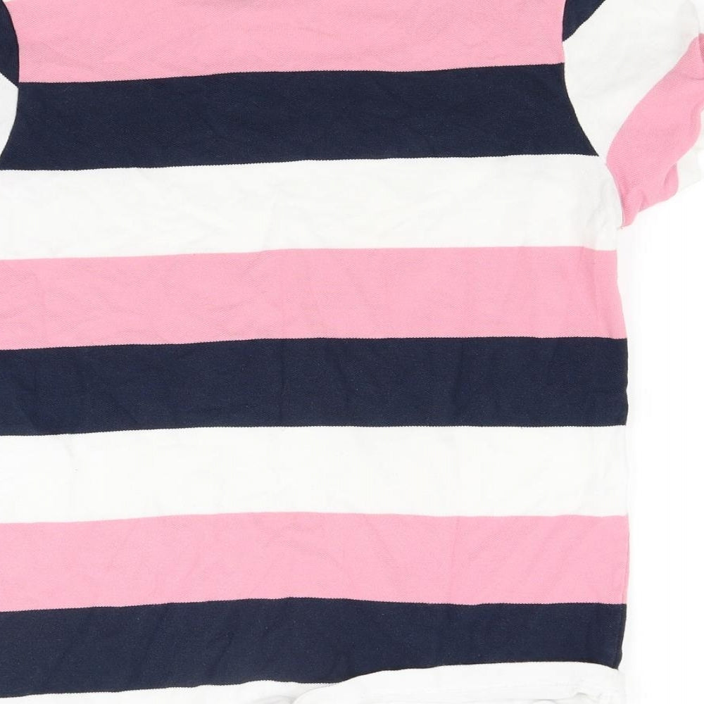 Primark Womens Pink Striped  Basic Polo Size M