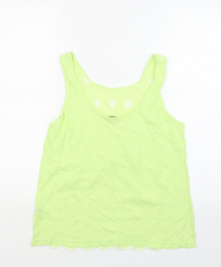 NEXT Womens Green Floral Jersey Basic Tank Size 10
