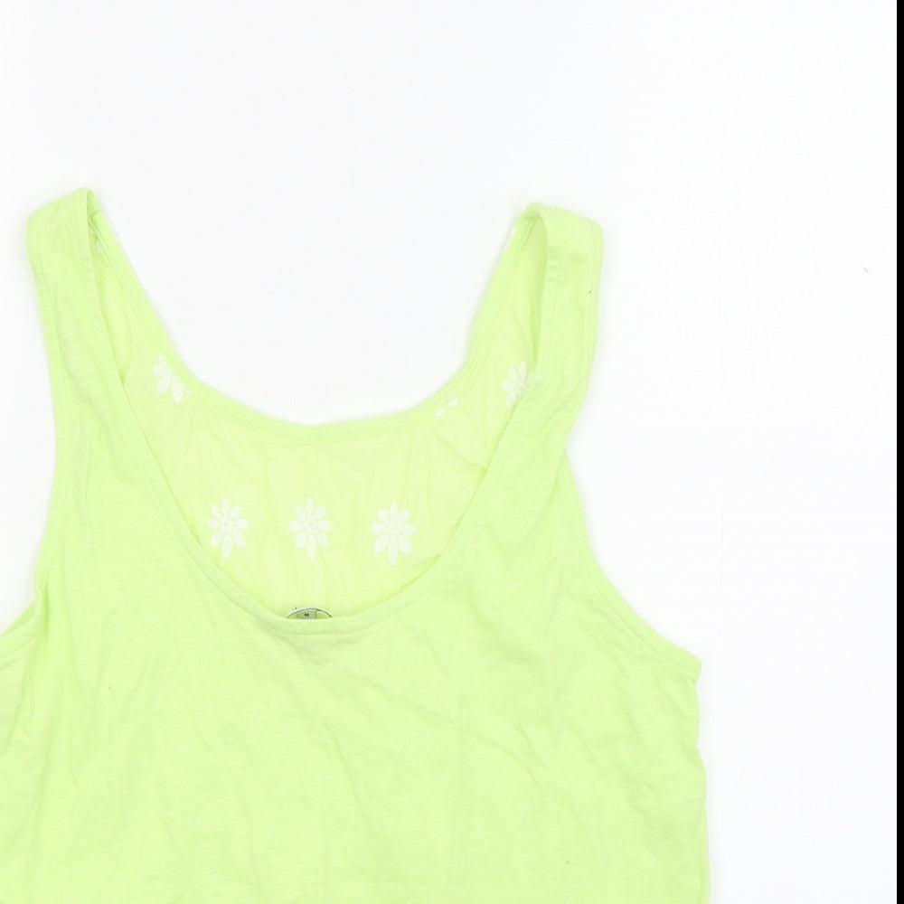 NEXT Womens Green Floral Jersey Basic Tank Size 10