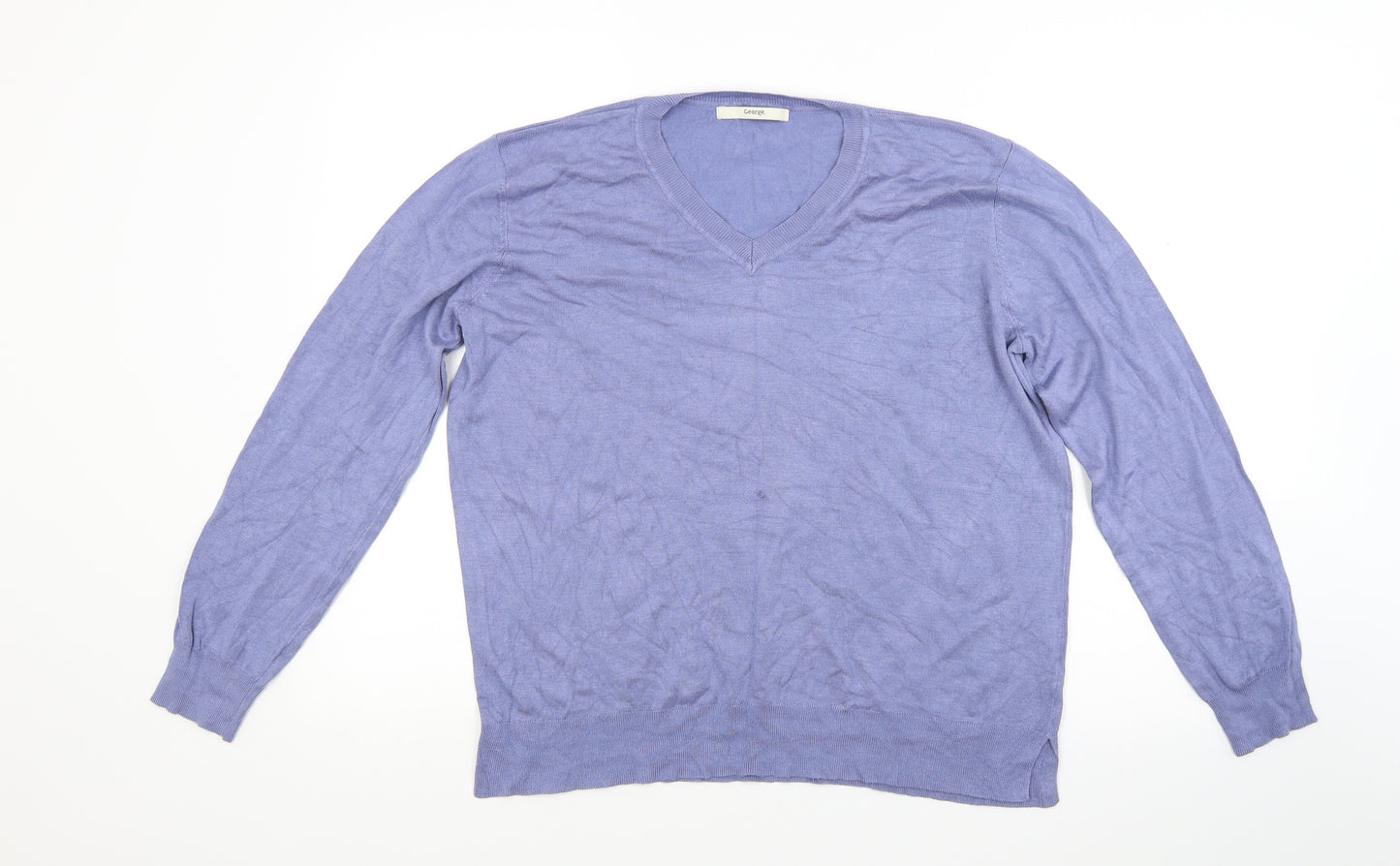 George Womens Blue  Knit Pullover Jumper Size 16