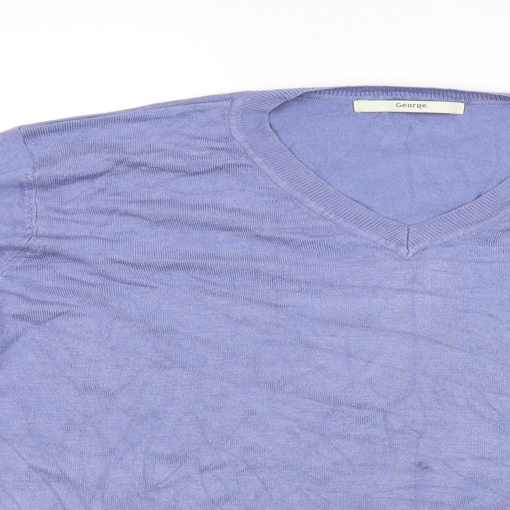 George Womens Blue  Knit Pullover Jumper Size 16