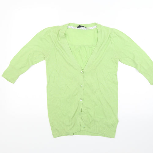 Crew Clothing Womens Green  Knit Cardigan Jumper Size S