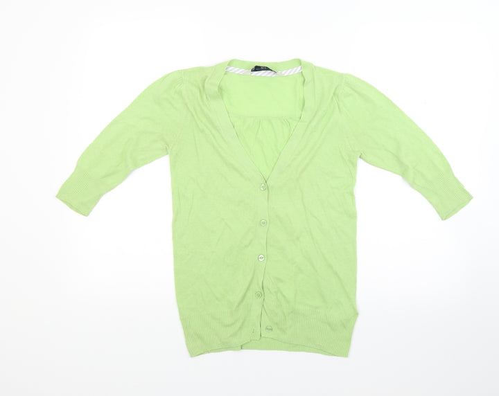 Crew Clothing Womens Green Knit Cardigan Jumper Size S