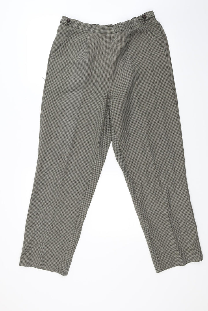 BM Womens Brown Check  Trousers  Size 12 L27 in