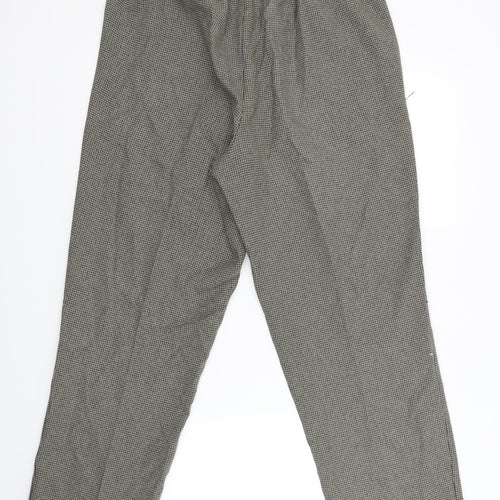BM Womens Brown Check  Trousers  Size 12 L27 in
