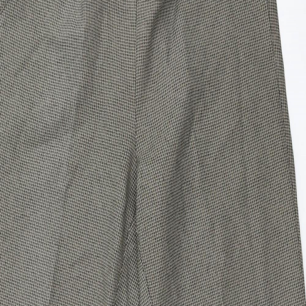 BM Womens Brown Check  Trousers  Size 12 L27 in