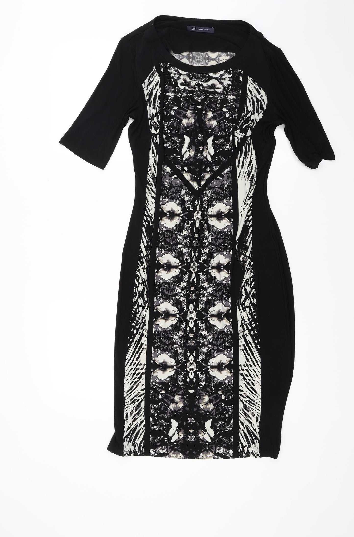 Marks and Spencer Womens Black Floral  Bodycon  Size 12
