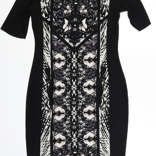 Marks and Spencer Womens Black Floral  Bodycon  Size 12