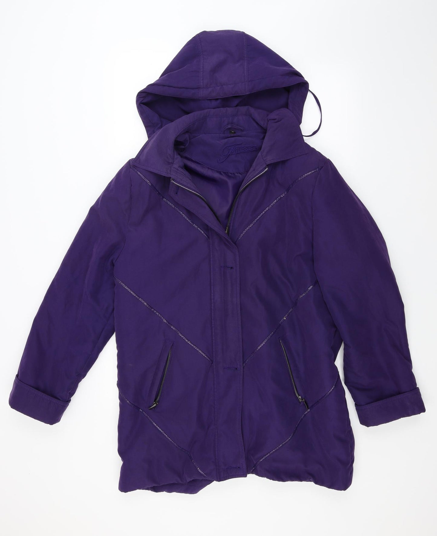 Finesse Womens Purple   Overcoat Coat Size 16