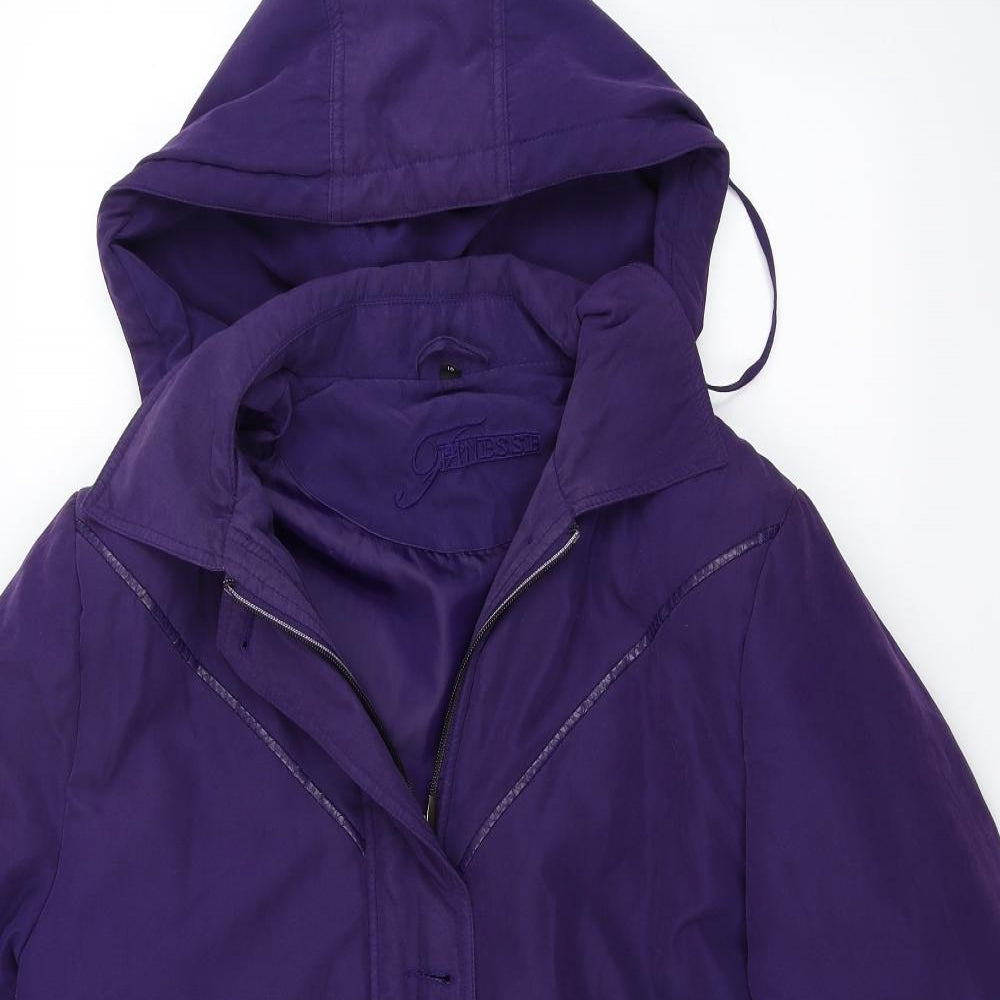 Finesse Womens Purple   Overcoat Coat Size 16