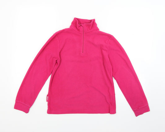 Front view of Kids girls’ red fleece jacket coat, size 11-12, years
