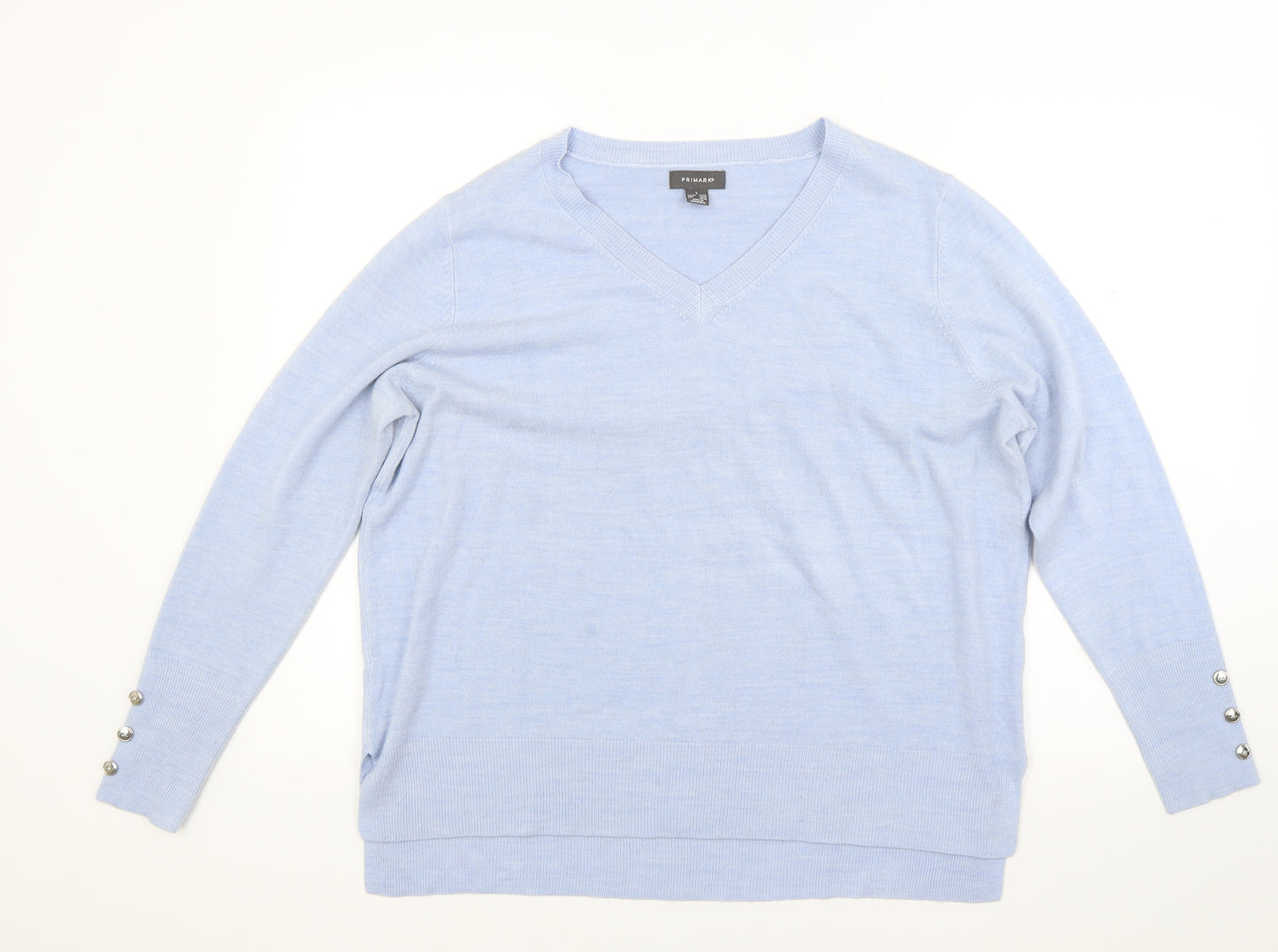 Primark Womens Blue  Knit Pullover Jumper Size L