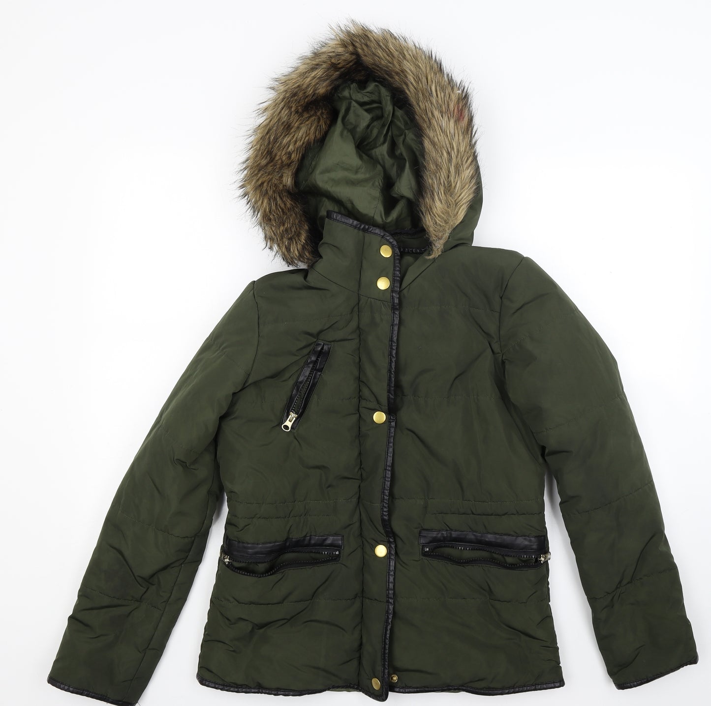 G21` Womens Green   Parka Coat Size 8