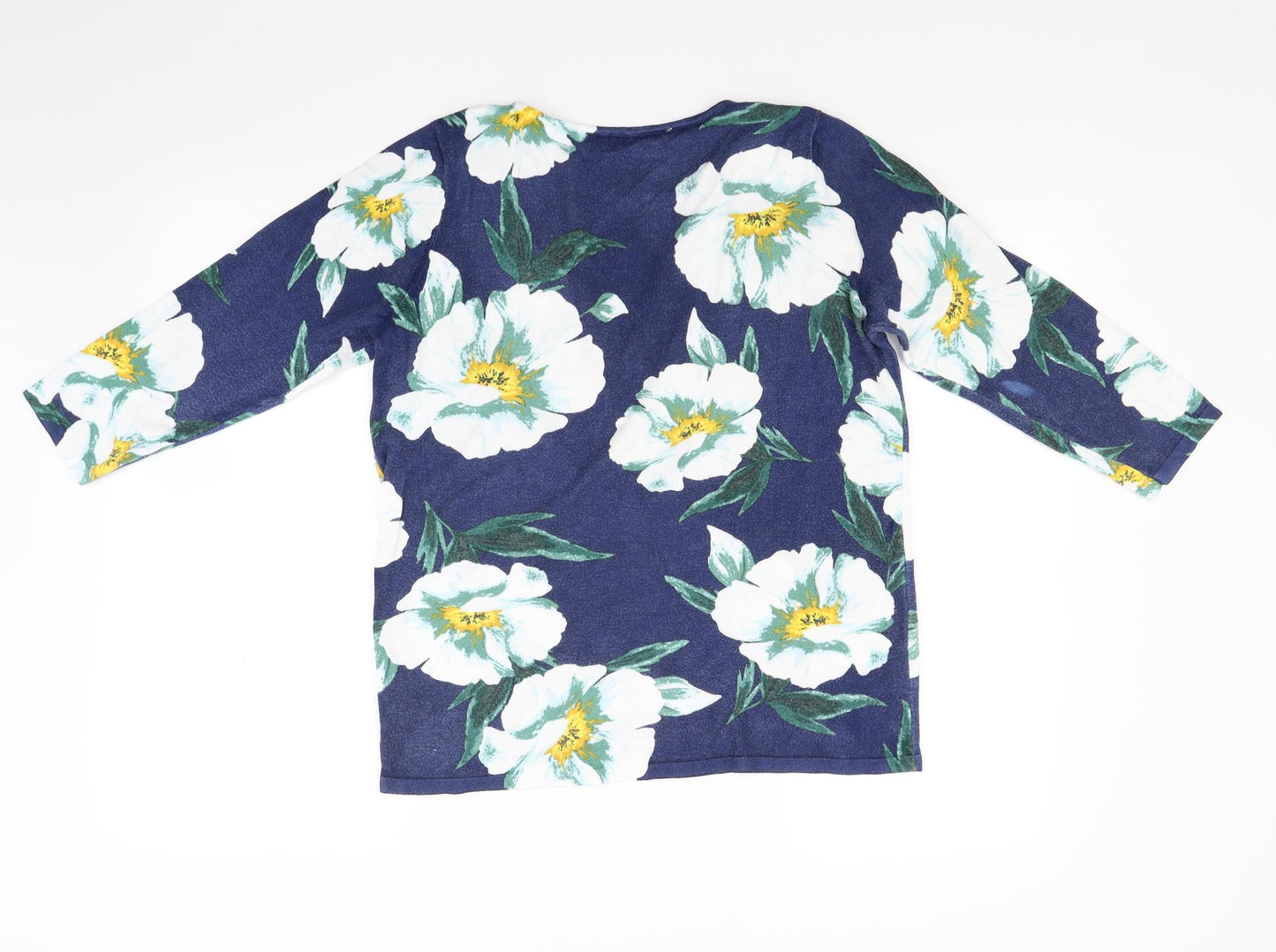 Preworn Womens Blue Floral  Pullover Jumper Size 12