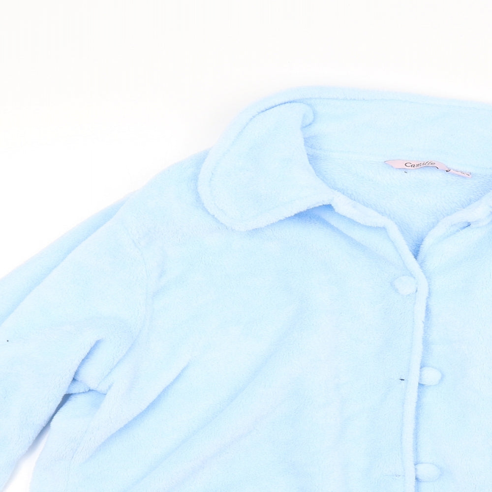Camille Womens Blue  Fleece Top Pyjama Top Size 18
