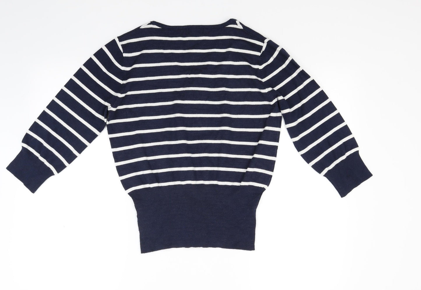 F&F Womens Blue Striped Knit Pullover Jumper Size 14