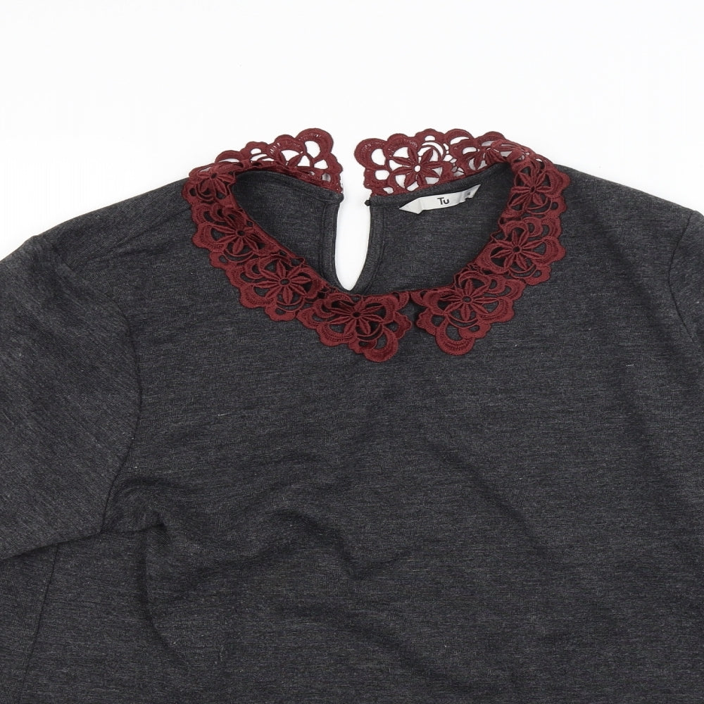 TU Womens Grey  Knit Pullover Jumper Size 18