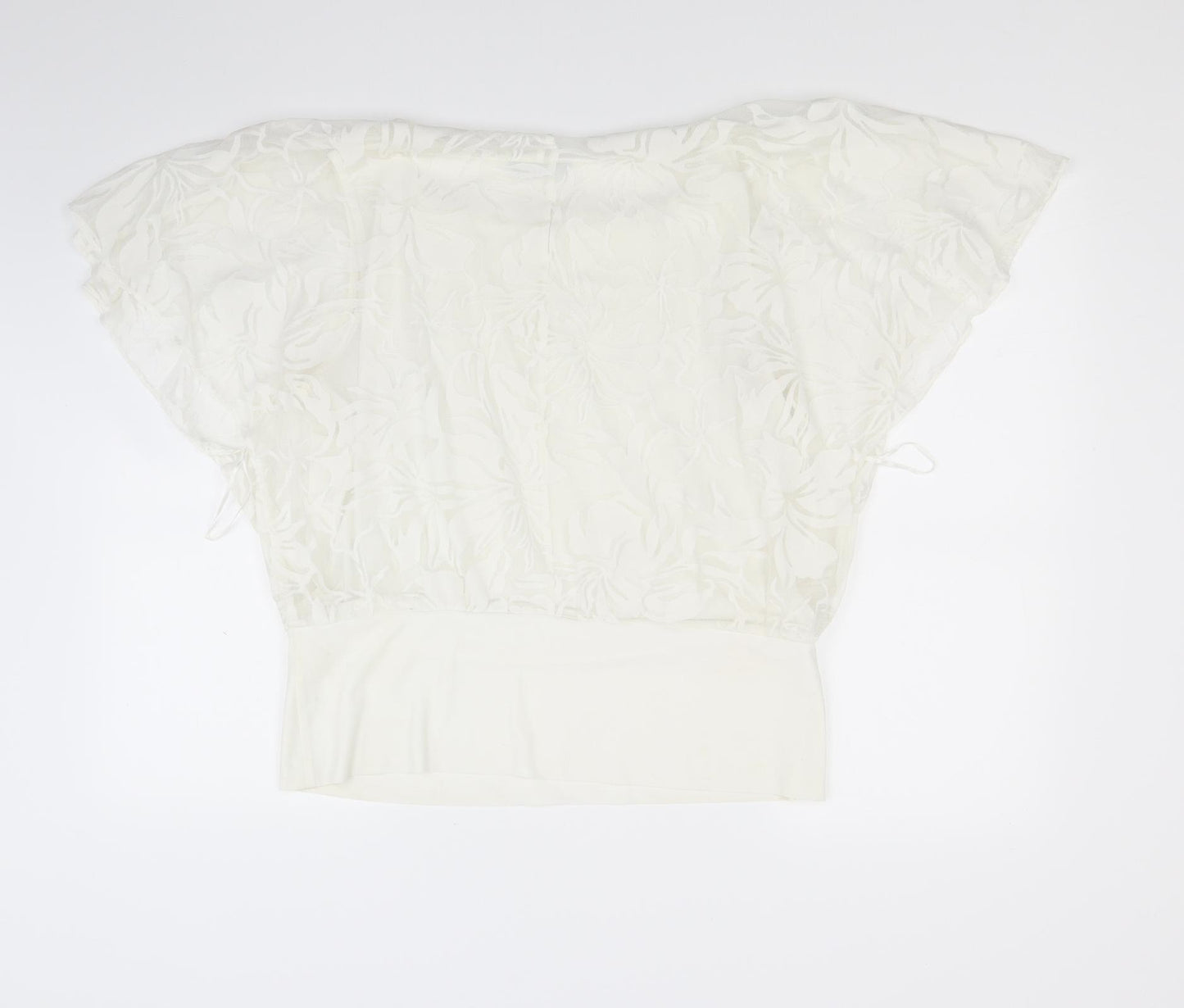 Roman Womens White Floral  Basic Blouse Size 16