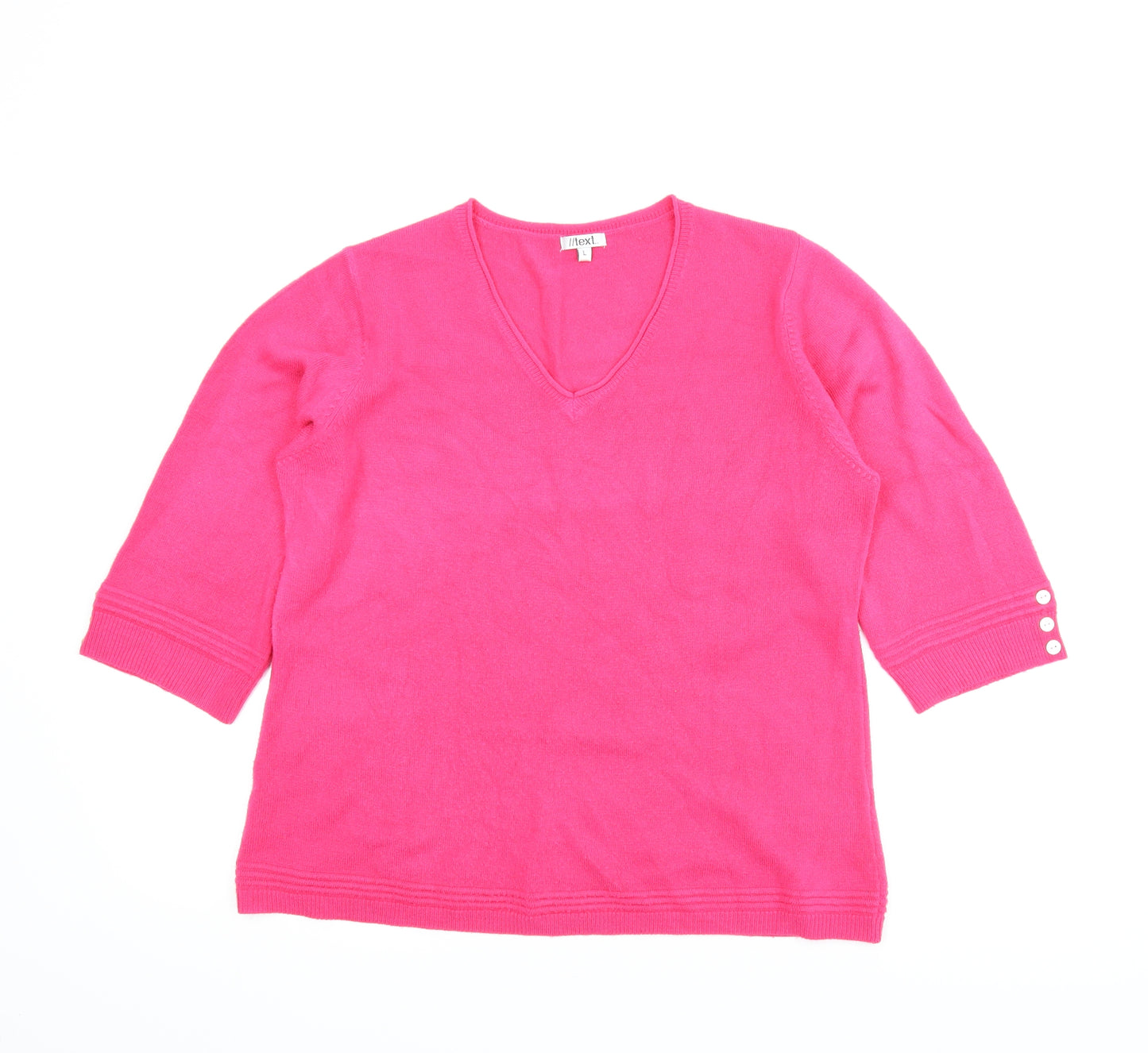 Text Womens Pink   Pullover Jumper Size L