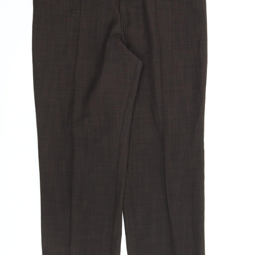 M&S Womens Brown   Carrot Trousers Size 12 L25 in