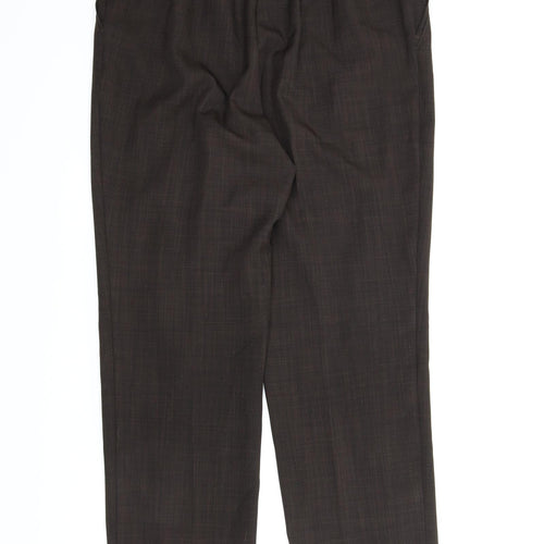 M&S Womens Brown   Carrot Trousers Size 12 L25 in