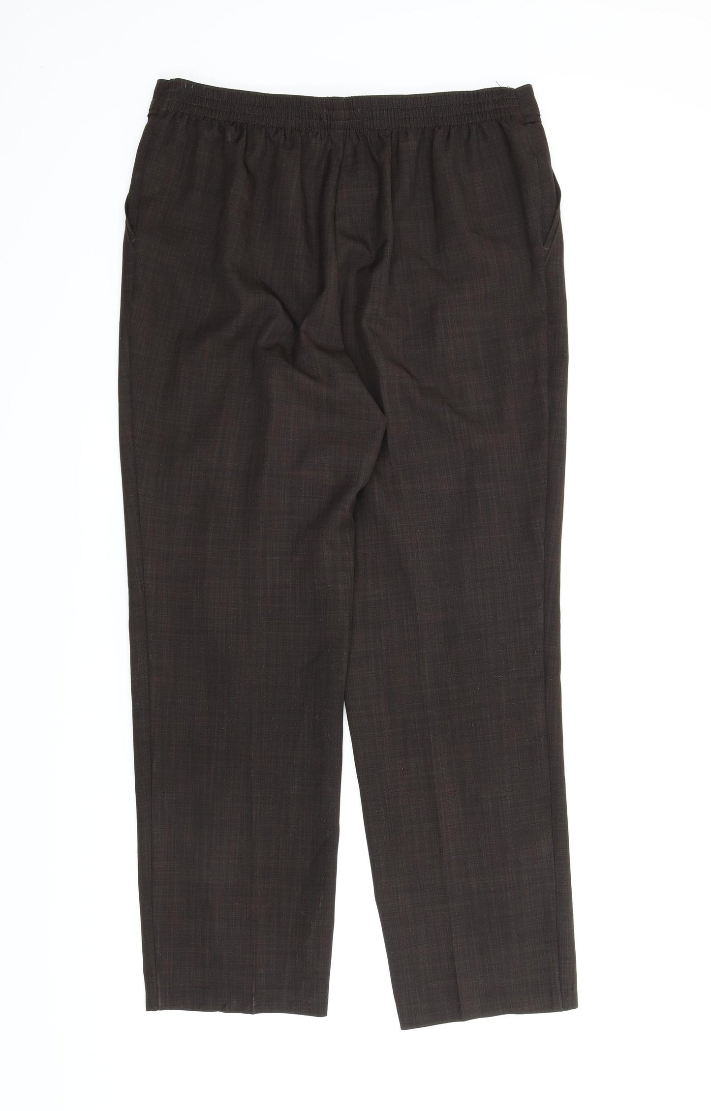 M&S Womens Brown   Carrot Trousers Size 12 L25 in