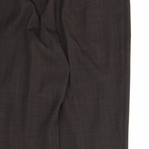 M&S Womens Brown   Carrot Trousers Size 12 L25 in