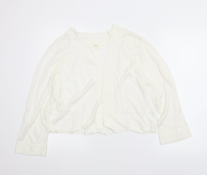 Linea Womens White   Cardigan Jumper Size 2XL
