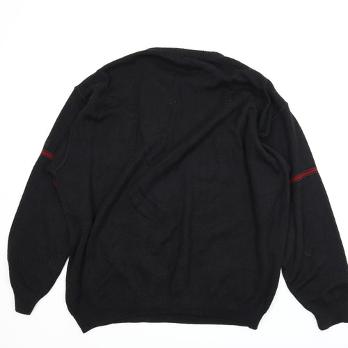 Daniel Grahame Mens Black Striped  Pullover Jumper Size 3XL