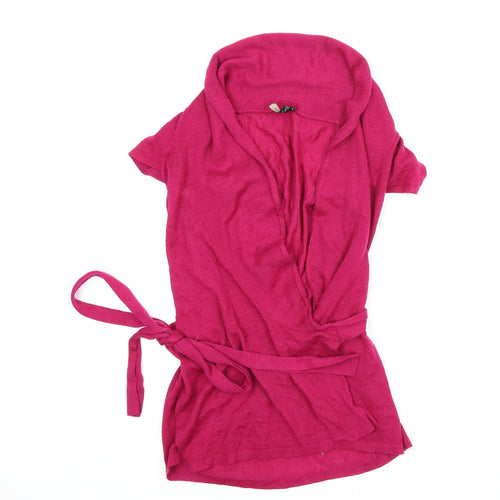 Topshop Womens Pink   Wrap Jumper Size 8