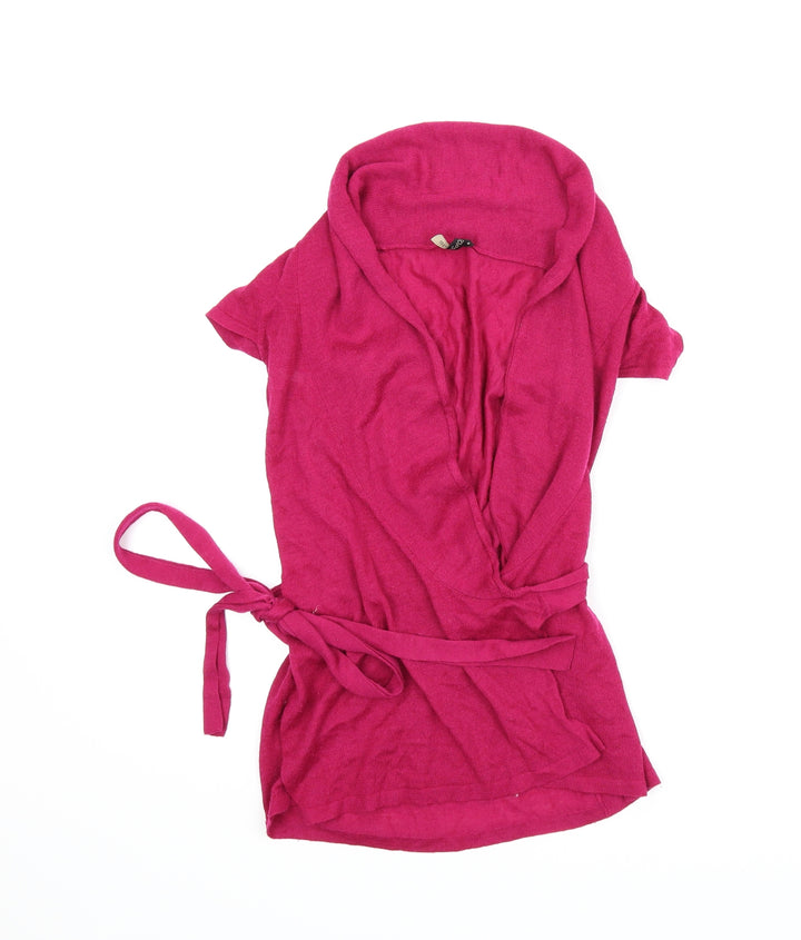 Topshop Womens Pink   Wrap Jumper Size 8