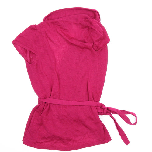 Topshop Womens Pink   Wrap Jumper Size 8