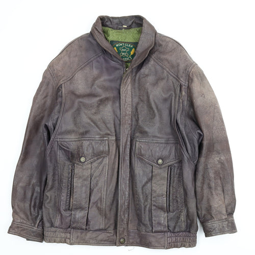 Montcler Mens Brown   Motorcycle Jacket Coat Size M