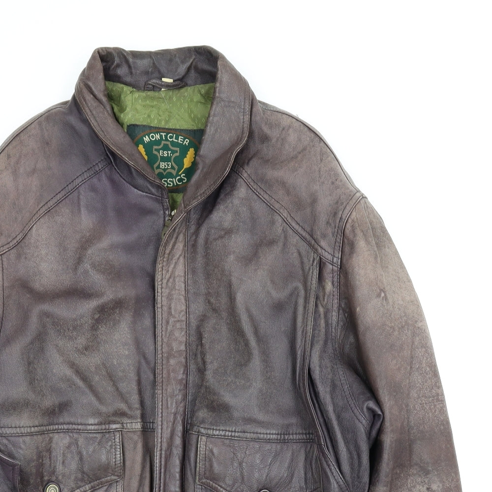 Montcler Mens Brown   Motorcycle Jacket Coat Size M