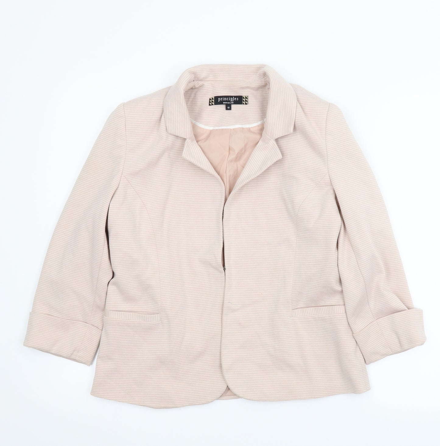 Princples Womens Pink Striped  Jacket  Size 12