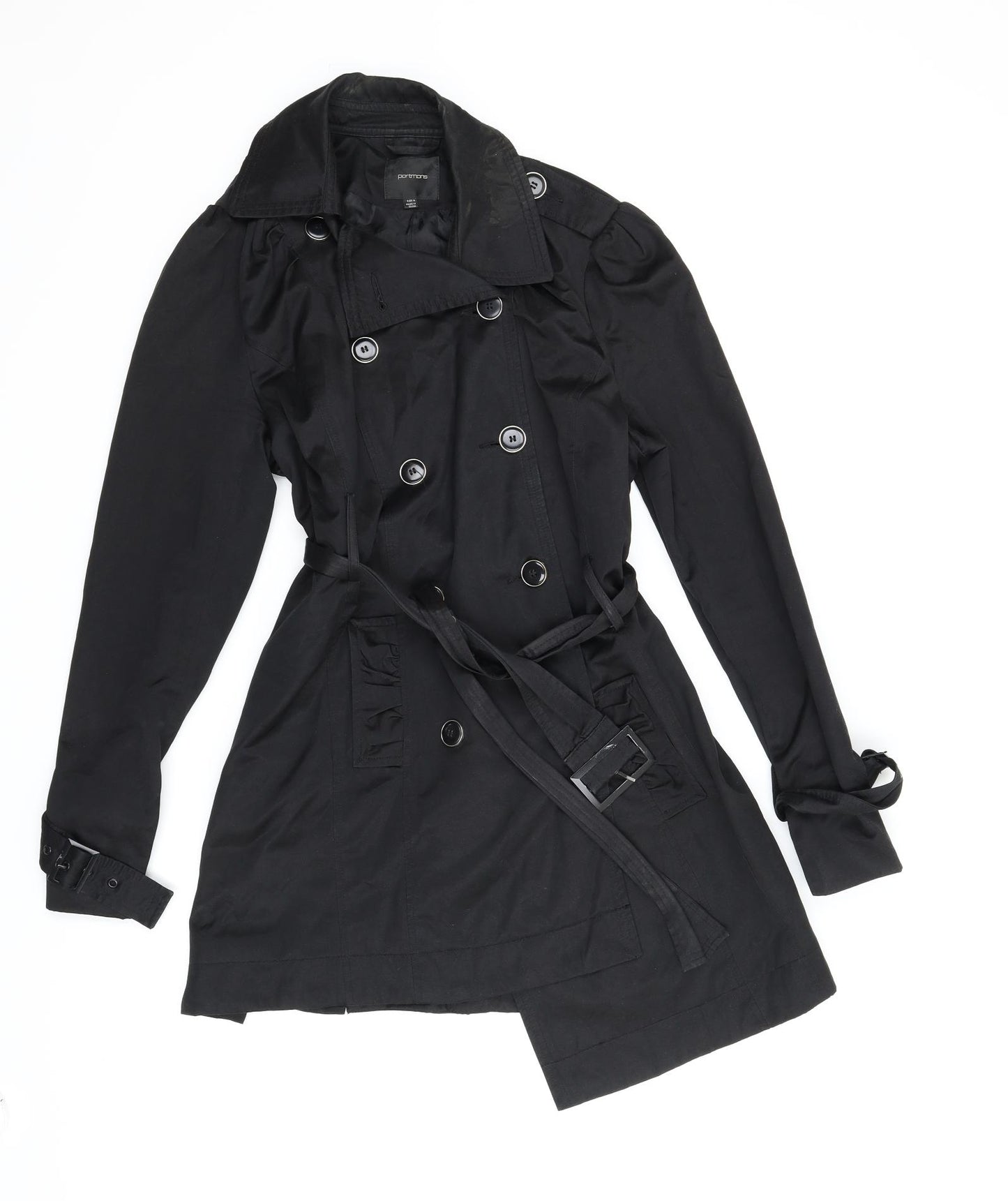 Portmans Womens Black   Trench Coat Coat Size 16