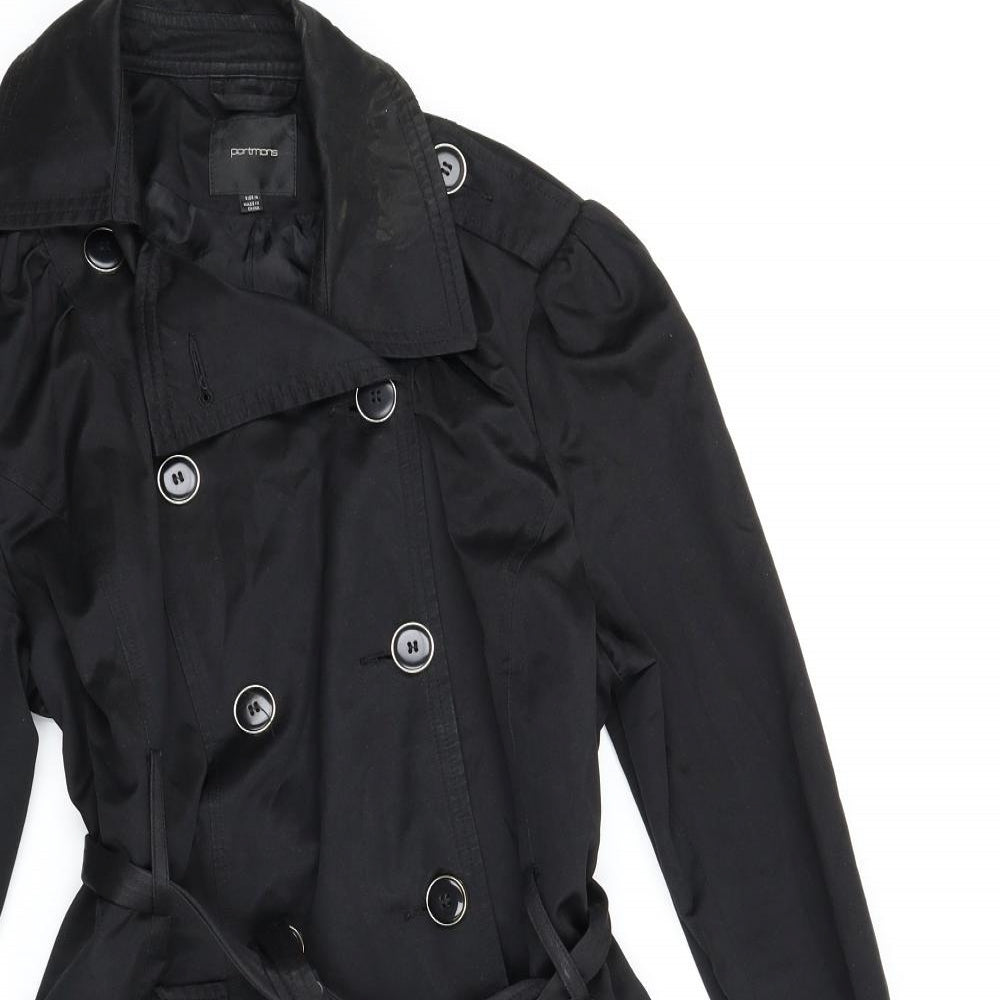 Portmans Womens Black   Trench Coat Coat Size 16