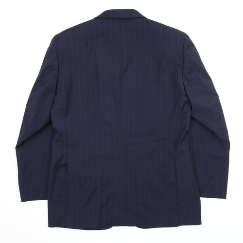 Brooker Tavern Mens Blue Striped  Jacket Suit Jacket Size 42